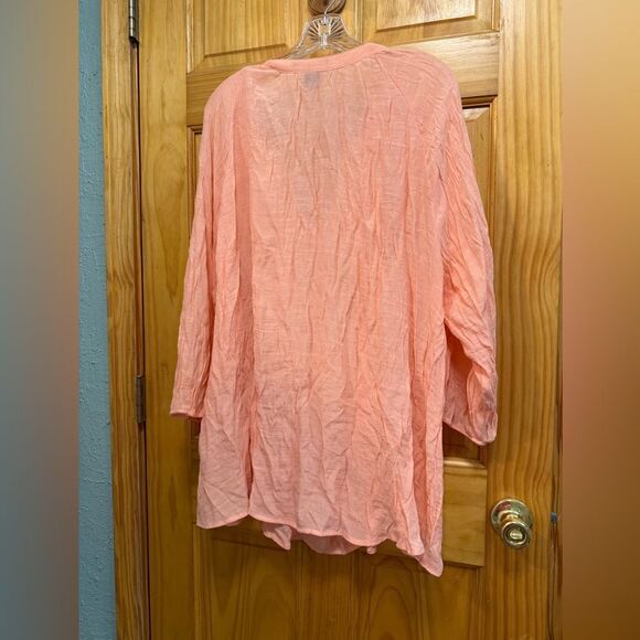 Living Doll orange Relaxed 3/4 sleeve size 3x Tunic - Picture 6 of 6